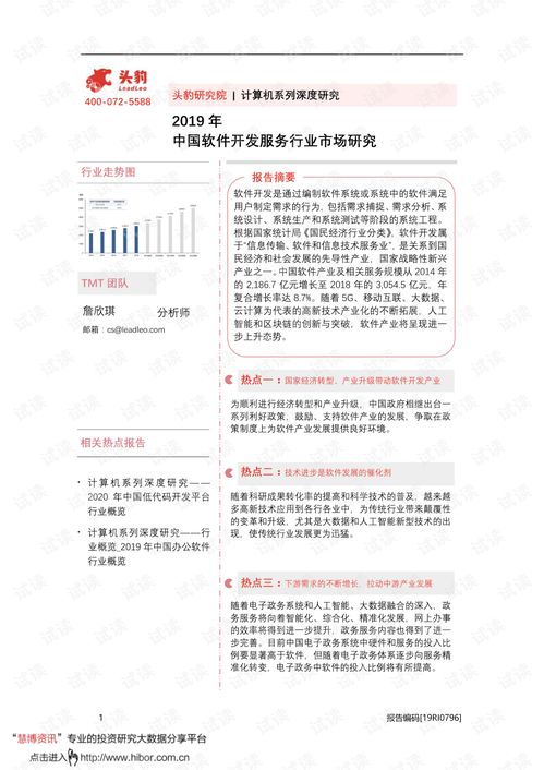 2019年中國軟件開發服務行業市場深度研究 創新驅動與產業變革